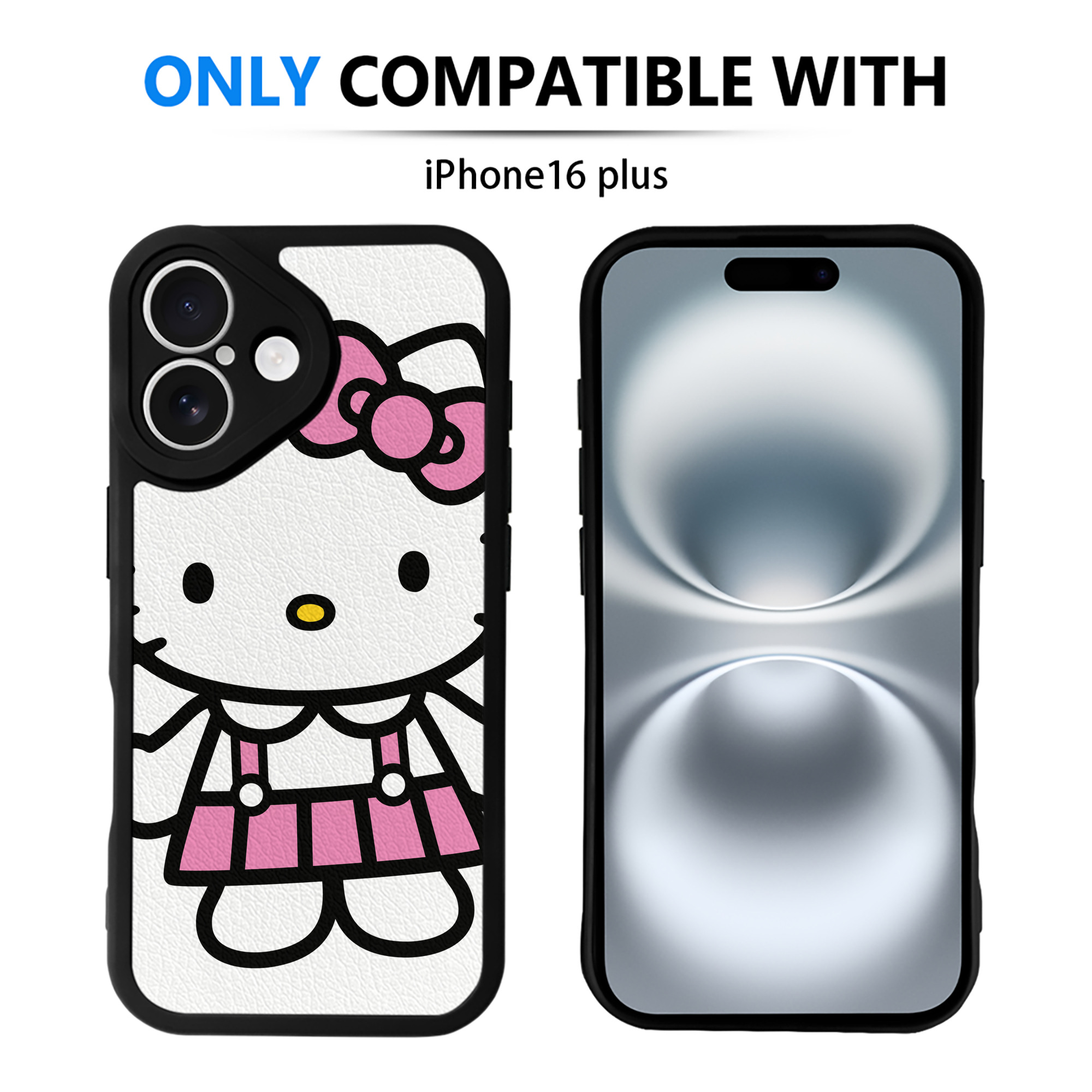 （画像用） Hello Kitty ハローキティ 【iPhone 16シリーズ対応】シリコンスマホケース（レザー調） 材質：シリコン